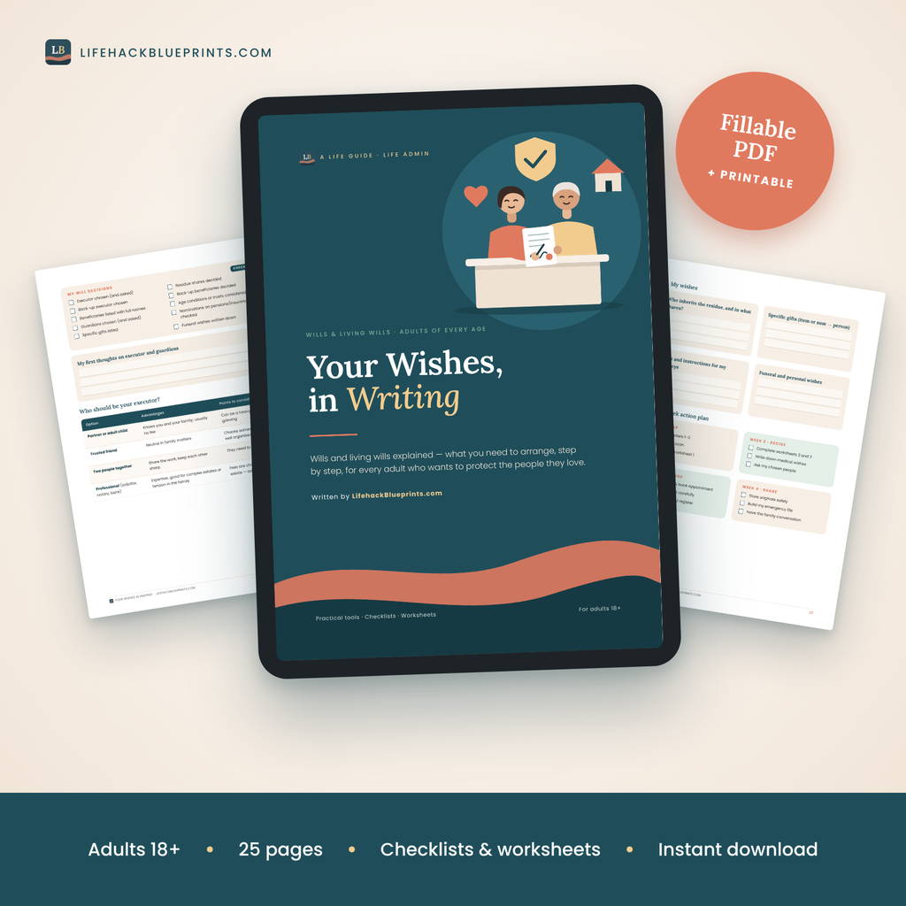 Your Wishes, in Writing - A Practical Guide to Wills and Living Wills for Adults of Every Age