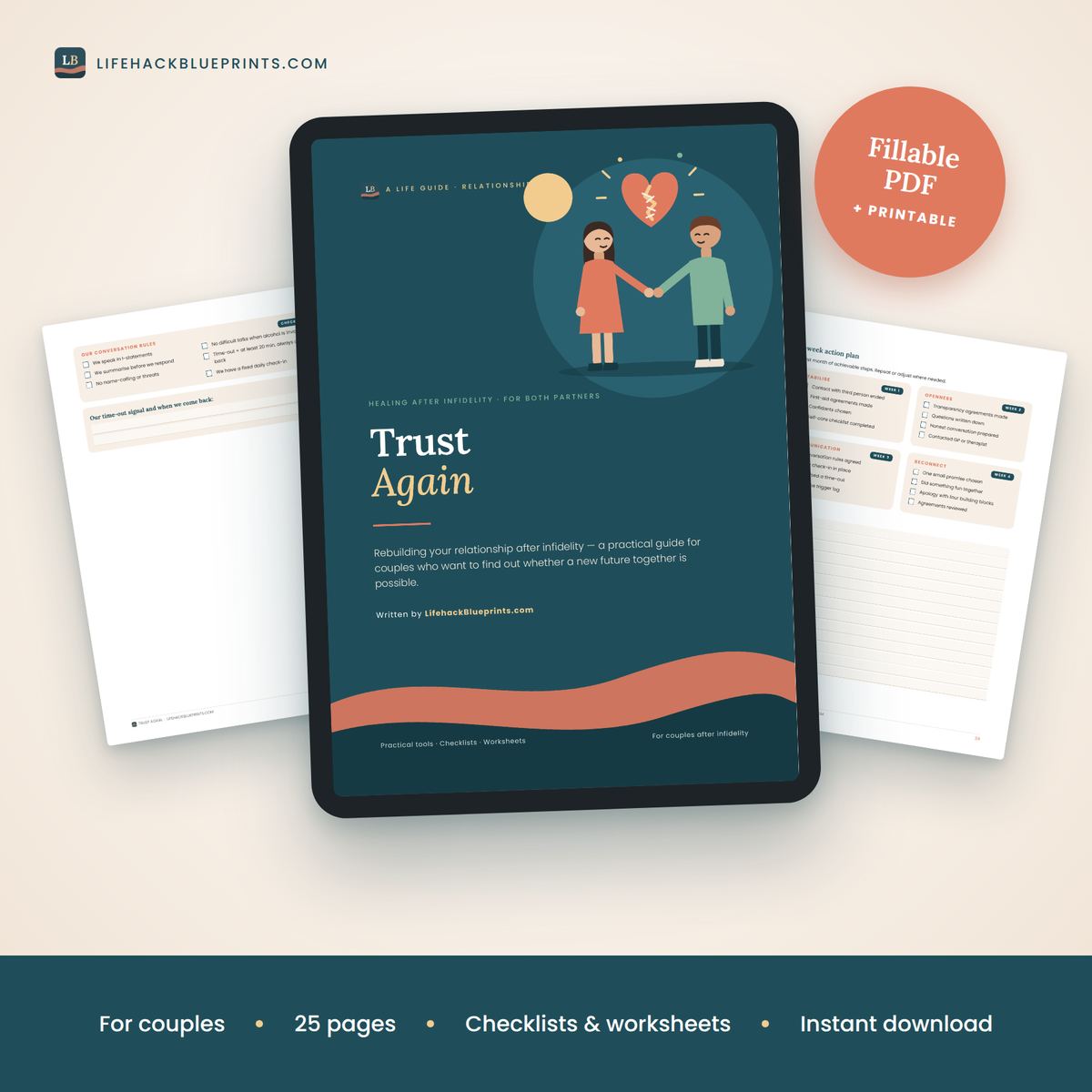 Trust Again - Rebuilding your relationship after infidelity, a practical guide for couples who want to find out whether a new future together is possible