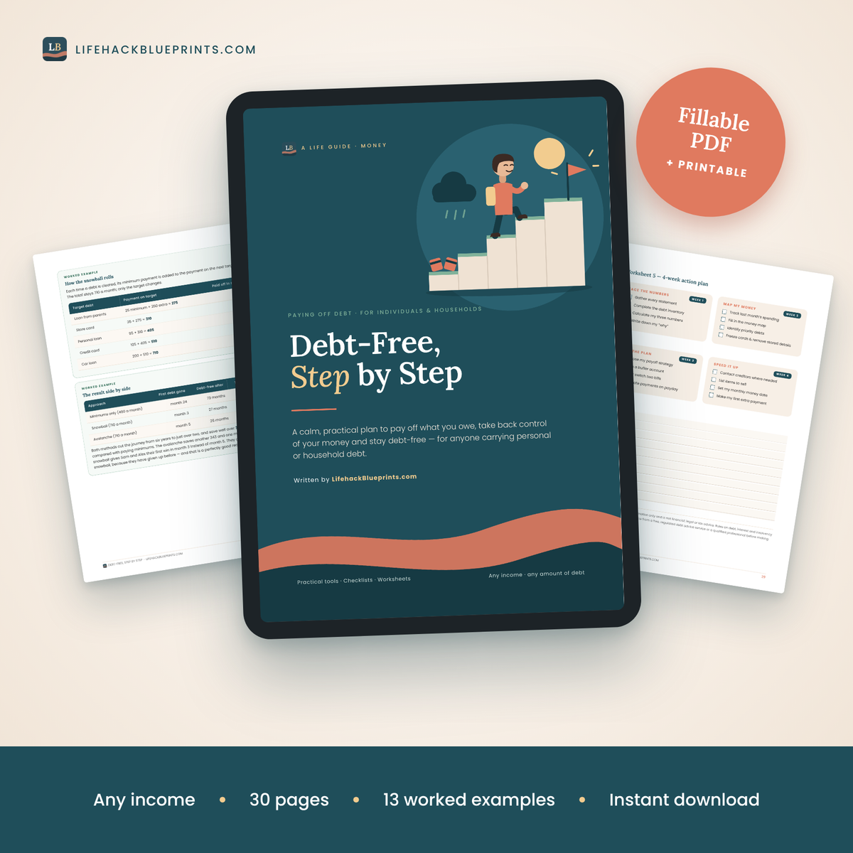 Debt-Free, Step by Step - A Practical Debt Payoff Plan for Individuals &amp; Households
