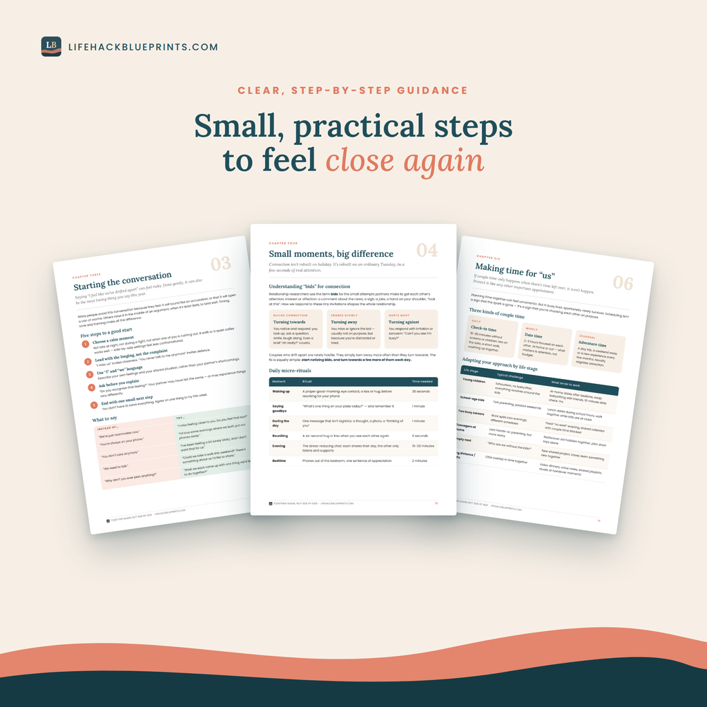 Together Again, Not Side by Side - A practical reconnection guide for couples who feel more like housemates than partners