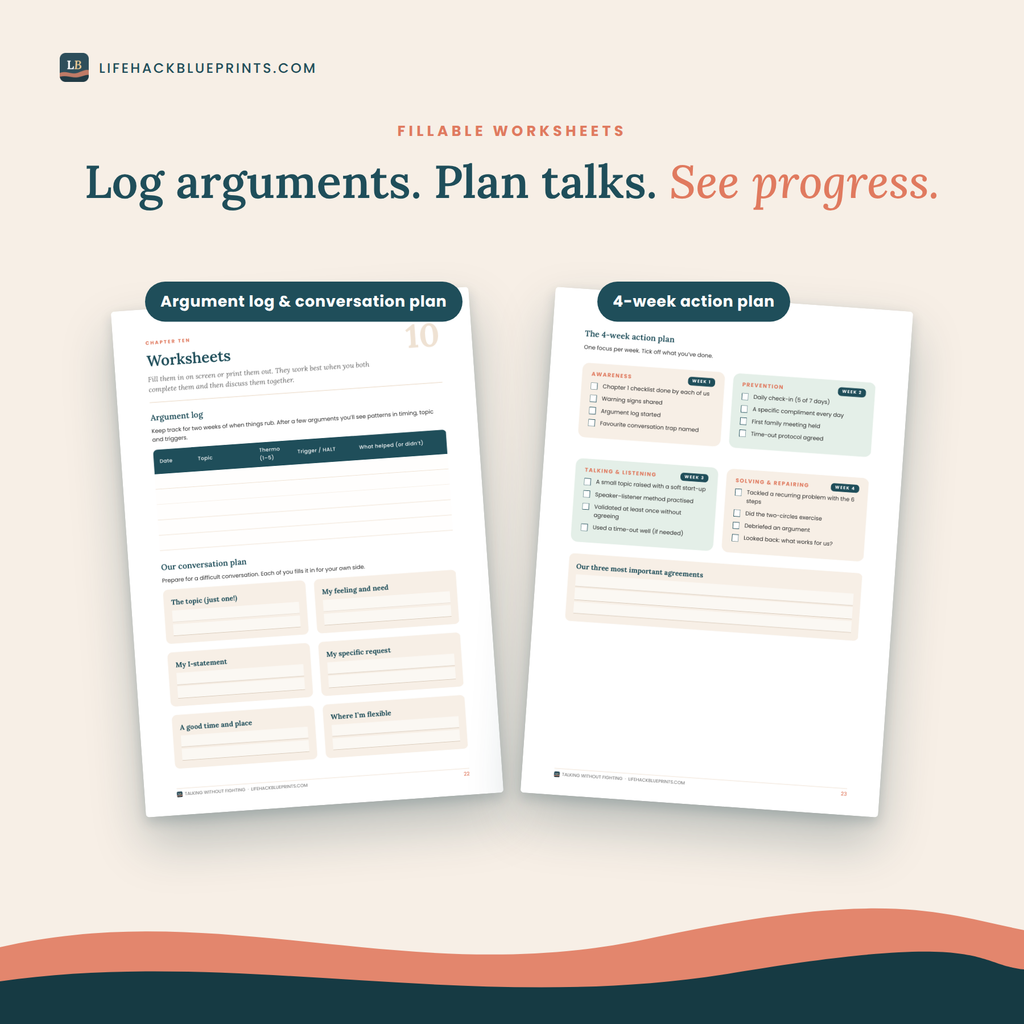 Talking without Fighting - How to prevent and resolve conflict together, a practical guide for partners, parents and families who want to talk well, especially when things get tense