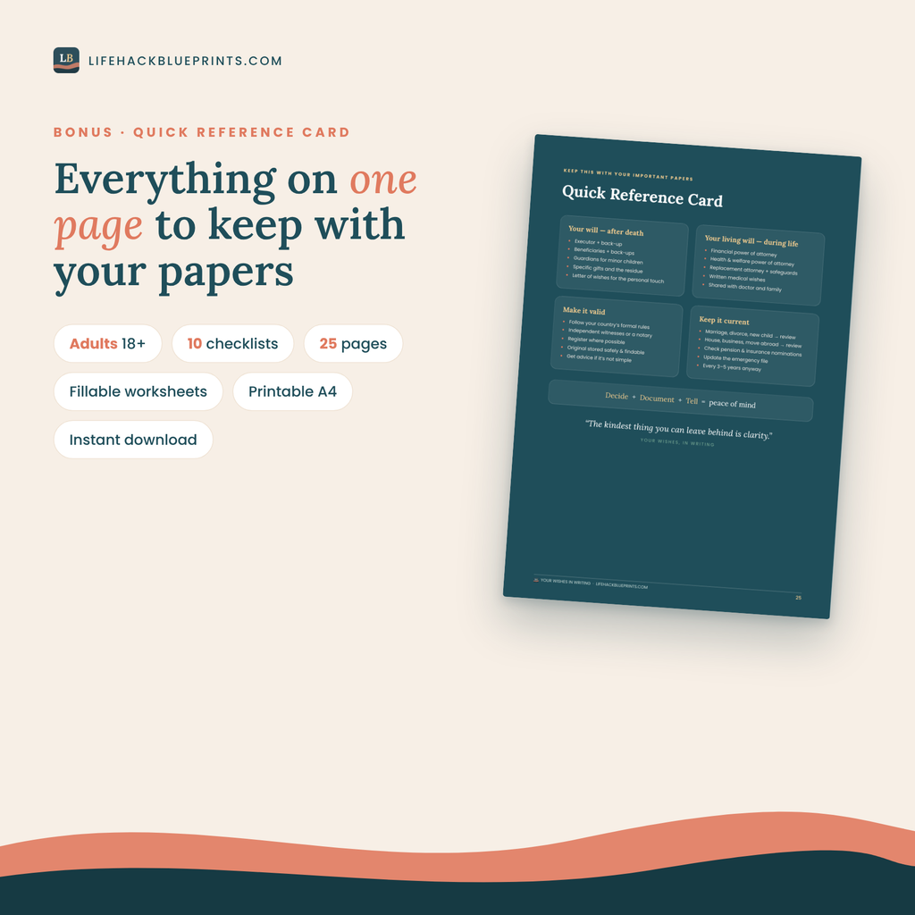 Your Wishes, in Writing - A Practical Guide to Wills and Living Wills for Adults of Every Age